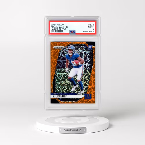 2024 Panini Prizm #370 Malik Nabers - Lazer Prizm (PSA 9 MINT)