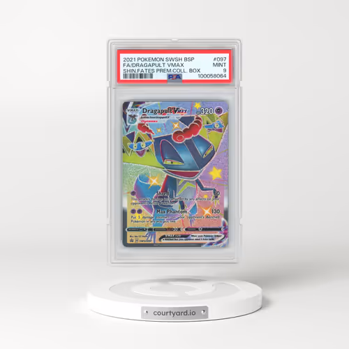 2021 Pokémon Swsh Black Star Promo #097 Dragapult Vmax - Full Art Shining Fates Premium Collection Box (PSA 9 MINT)