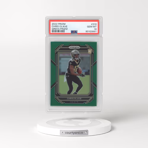 2022 Panini Prizm #310 Chris Olave - Green Prizm (PSA 10 GEM MINT)