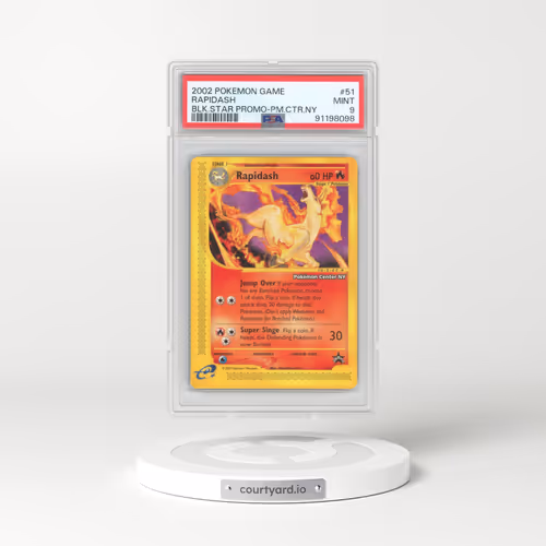 2002 Pokémon Game Promo #51 Rapidash - Black Star-Pokemon Center NY (PSA 9 MINT)