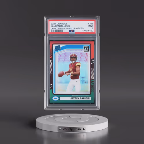 2024 Panini Donruss #389 Jayden Daniels - Optic Preview-Red & Green (PSA 9 MINT)