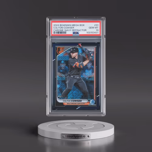 2024 Bowman Mega Box Chrome #31 Colton Cowser - Navy Refractor (PSA 10 GEM MINT)