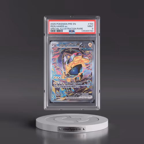 2025 Pokémon Pre EN-Prismatic Evolutions #154 Iron Hands EX - Holo Special Illustration Rare (PSA 9