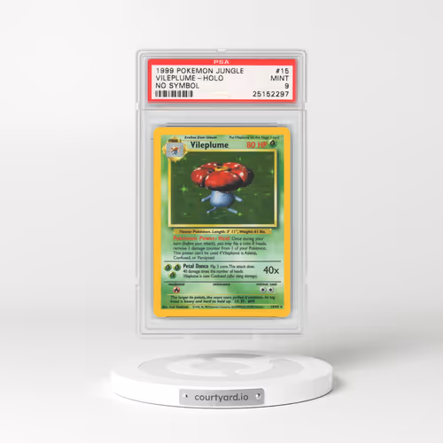 1999 Jungle #15 Vileplume - Holo No Set Symbol (PSA 9 MINT)