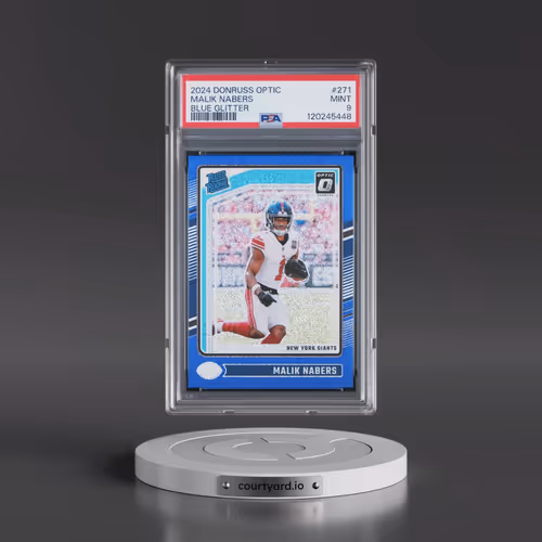2024 Panini Donruss Optic #271 Malik Nabers - Blue Glitter (PSA 9 MINT)