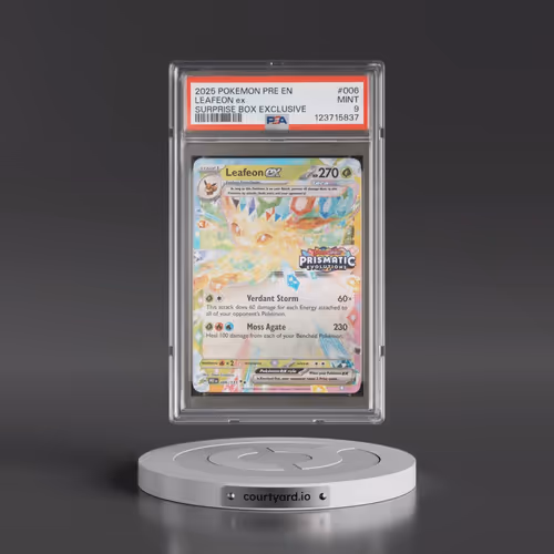 2025 Pokémon Pre EN-Prismatic Evolutions #006 Leafeon EX - Holo Surprise Box Exclusive (PSA 9 MINT)