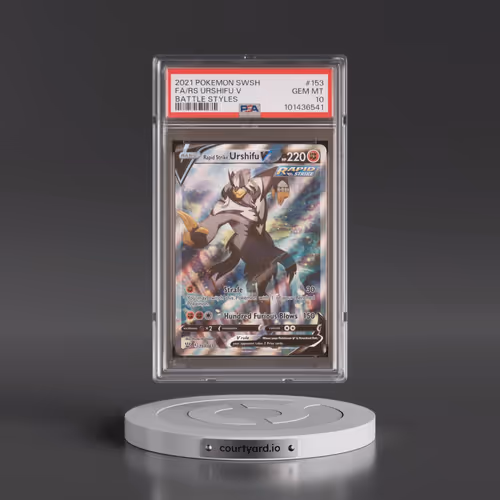 2021 Pokémon Sword & Shield Battle Styles #153 Rapid Strike Urshifu V - Holo Full Art (PSA 10 GEM MI