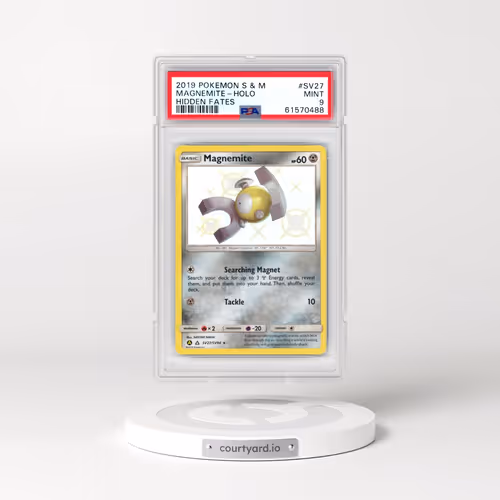 2019 Pokémon Sun & Moon Hidden Fates #SV27 Magnemite - Holo (PSA 9 MINT)