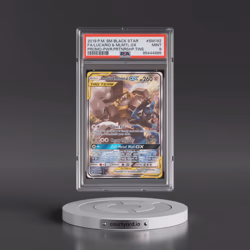 2019 Pokémon SM Black Star Promo #SM192 Lucario & Melmetal GX - Holo Full Art Power Partnership Tins