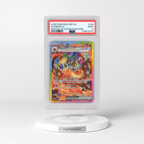 2025 Pokémon Pre EN-Prismatic Evolutions #146 Flareon EX - Holo Special Illustration Rare (PSA 9 MIN