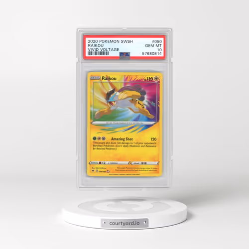 2020 Pokémon Sword & Shield Vivid Voltage #050 Raikou (PSA 10 GEM MINT)