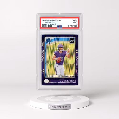 2024 Panini Donruss Optic #235 JJ McCarthy - Purple Shock (PSA 9 MINT)