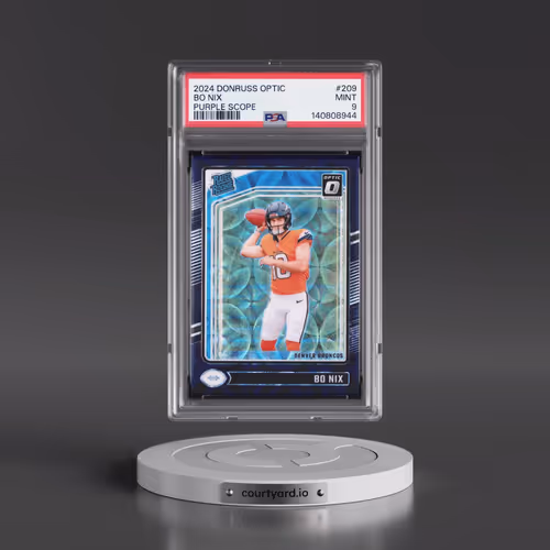 2024 Panini Donruss Optic #209 Bo Nix - Purple Scope (PSA 9 MINT)