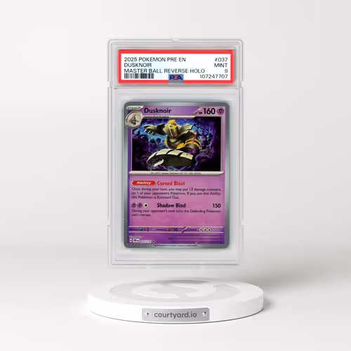 2025 Pokémon Pre EN-Prismatic Evolutions #037 Dusknoir - Reverse Holo Master Ball (PSA 9 MINT)