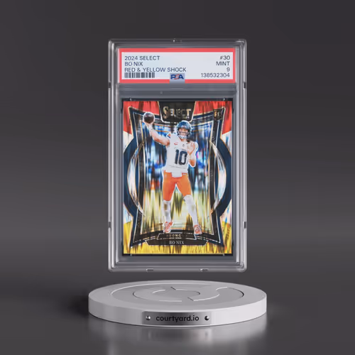 2024 Panini Select #30 Bo Nix - Red & Yellow Shock (PSA 9 MINT)