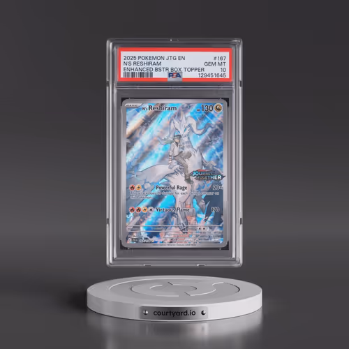 2025 Pokémon Jtg EN-Journey Together #167 N's Reshiram - Enhanced Booster Box Topper (PSA 10 GEM MIN