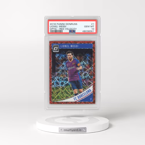 2018 Panini Donruss #1 Lionel Messi - Optic-Red Velocity (PSA 10 GEM MINT)