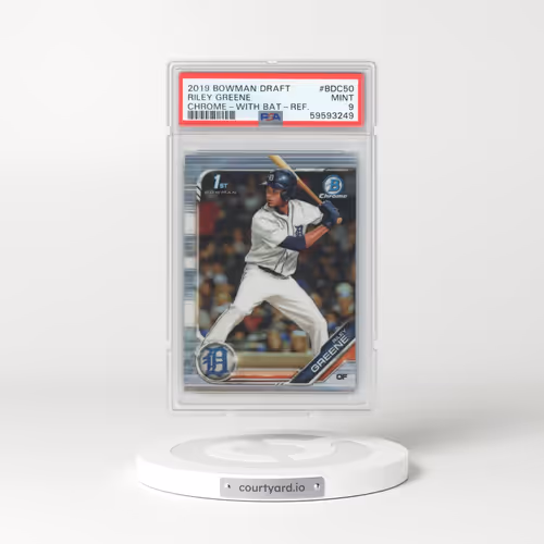 2019 Bowman Draft #BDC50 Riley Greene - Chrome-With Bat-Refractor (PSA 9 MINT)