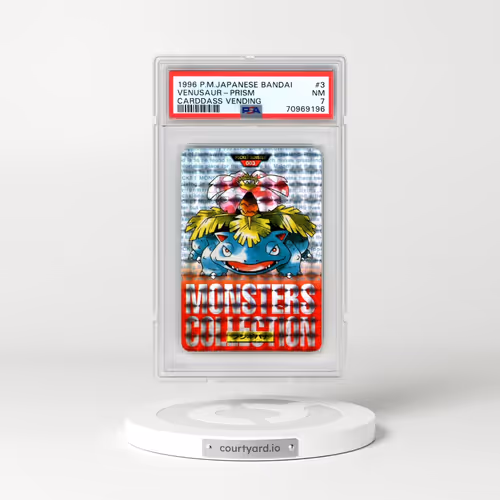 1996 Pokémon Bandai Carddass Vending #3 Venusaur-Prism (PSA 7 NM)
