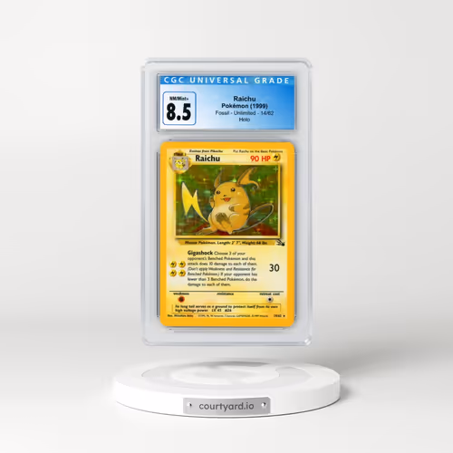 1999 Fossil #14/62 Raichu - Galaxy Star Holo (CGC 8.5 NM-MT+)