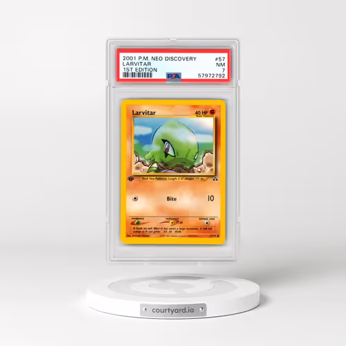 2001 Pokémon Neo Discovery #57 Larvitar - 1st Edition (PSA 7 NM)