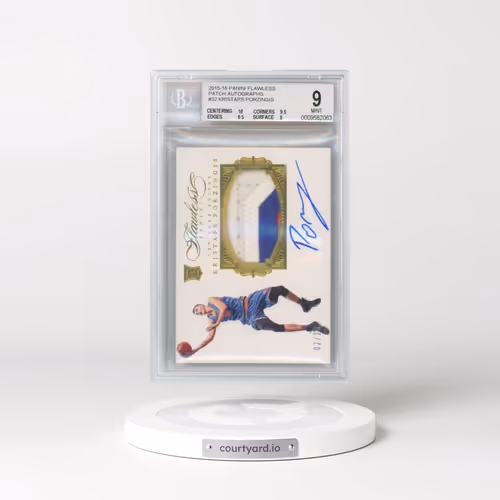 2015 Panini Flawless Patch Autograph #PA-KP Kristaps Porzingis (BGS 9 MINT)
