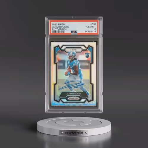 2023 Panini Prizm #331 Jahmyr Gibbs - Autograph (PSA 10 GEM MINT)