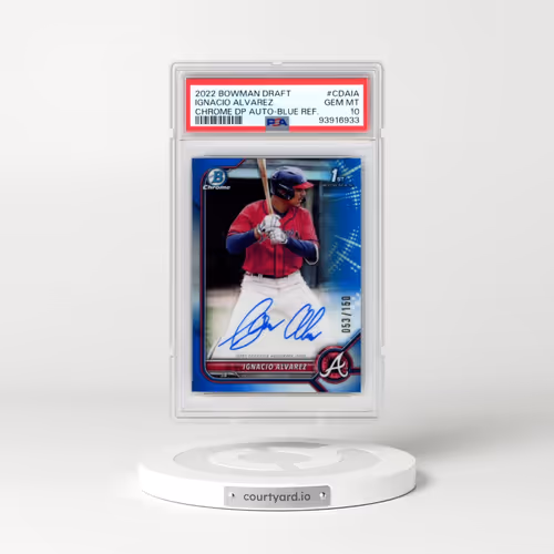2022 Bowman Draft Chrome Draft Pick Autographs #CDAIA Ignacio Alvarez - Blue Refractor (PSA 10 GEM M