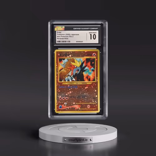 2000 Neo Premium File 2 Entei - Reverse Holo No Rarity (CGC 10 GEM MINT)