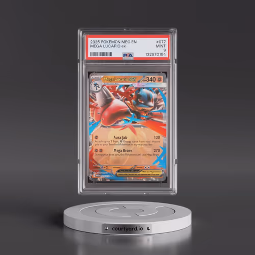 2025 Pokémon Meg EN-Mega Evolution #077 Mega Lucario EX - Holo (PSA 9 MINT)