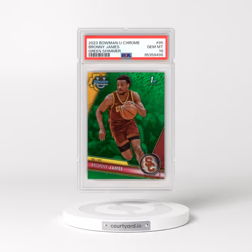 2023 Bowman University Chrome #95 Bronny James - Green Shimmer (PSA 10 GEM MINT)