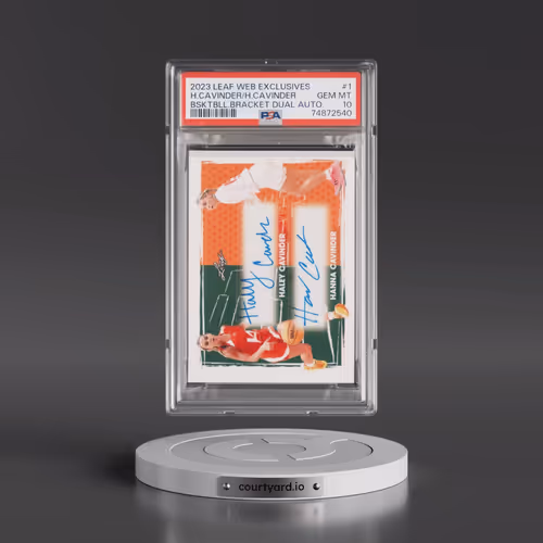 2023 Leaf Web Exclusives #1 Haley Cavinder/Hanna Cavinder - Basketball Bracket Dual Autograph (PSA 1