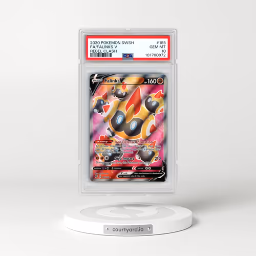 2020 Pokémon Sword & Shield Rebel Clash #185 Falinks V - Holo Full Art (PSA 10 GEM MINT)