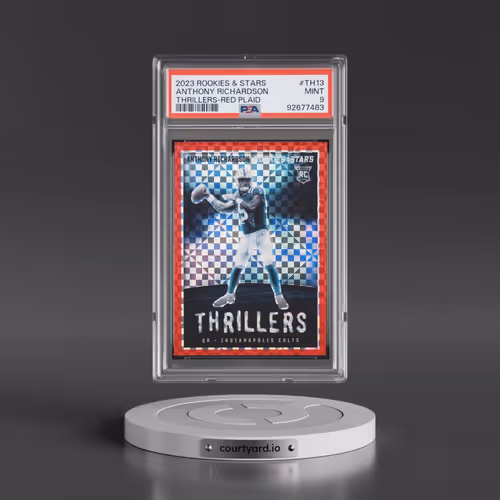 2023 Panini Rookies & Stars Thrillers #TH13 Anthony Richardson - Red Plaid (PSA 9 MINT)