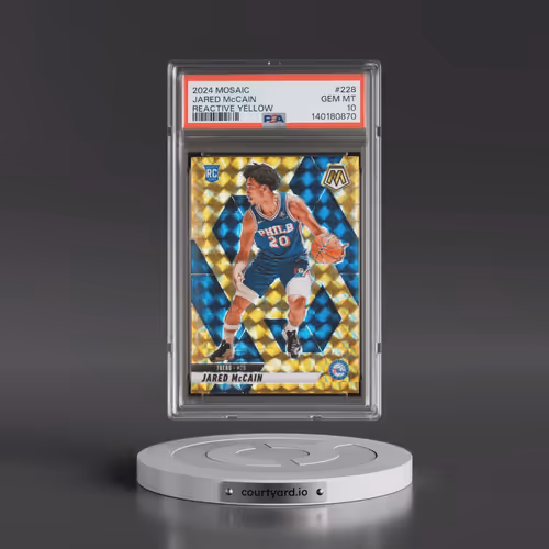 2024 Panini Mosaic #228 Jared McCain - Reactive Yellow (PSA 10 GEM MINT)