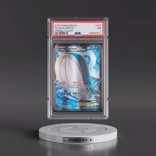 2015 Pokémon XY Primal Clash #147 Wailord EX - Holo Full Art (PSA 7 NM)