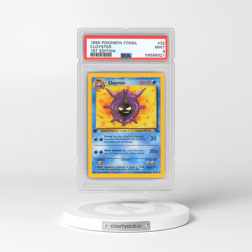 1999 Pokémon Fossil #32 Cloyster - 1st Edition (PSA 9 MINT)