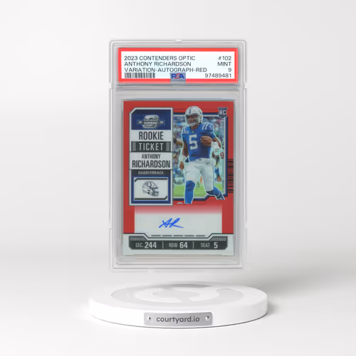 2023 Panini Contenders Optic #102 Anthony Richardson - Variation-Autograph-Red (PSA 9 MINT)