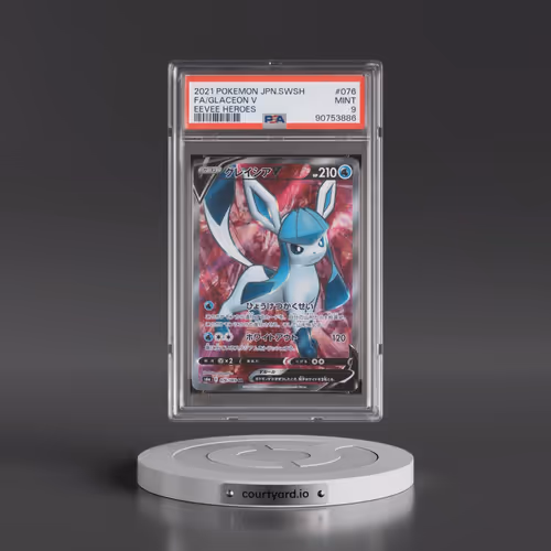 2021 Pokémon Sword & Shield Eevee Heroes #076 Glaceon V - Holo Full Art (PSA 9 MINT)