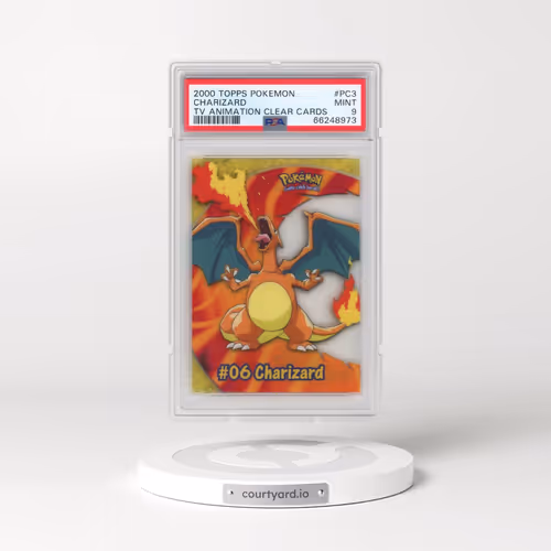 2000 Topps Pokémon TV Animation Clear Cards #PC3 Charizard (PSA 9 MINT)
