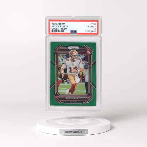 2022 Panini Prizm #353 Brock Purdy - Green Prizm (PSA 10 GEM MINT)