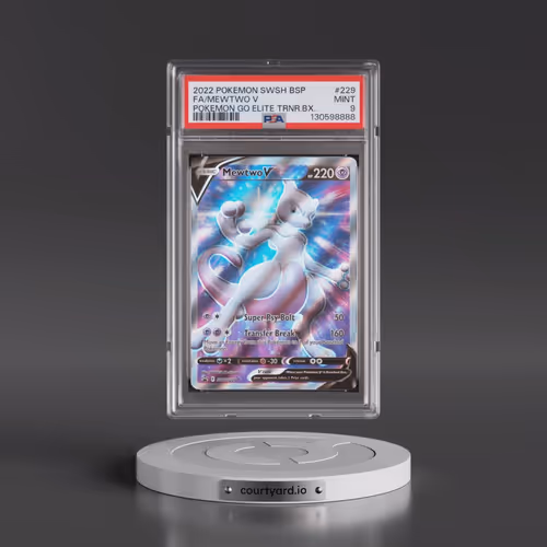 2022 Pokémon Swsh Black Star Promo #229 Mewtwo V - Holo Full Art Pokemon Go Elite Trainer Box (PSA 9