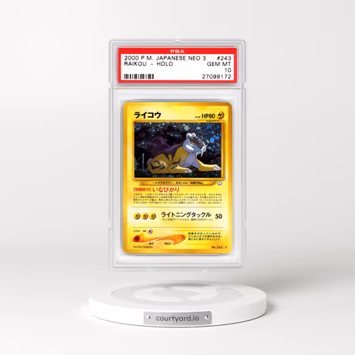 2000 Japanese Pokémon Neo 3 #243 Raikou - Holo (PSA 10 GEM MINT)