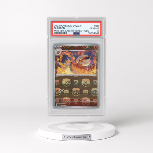 2023 Pokémon Sv2a-Pokemon 151 #136 Flareon - Reverse Holo Master Ball (PSA 10 GEM MINT)