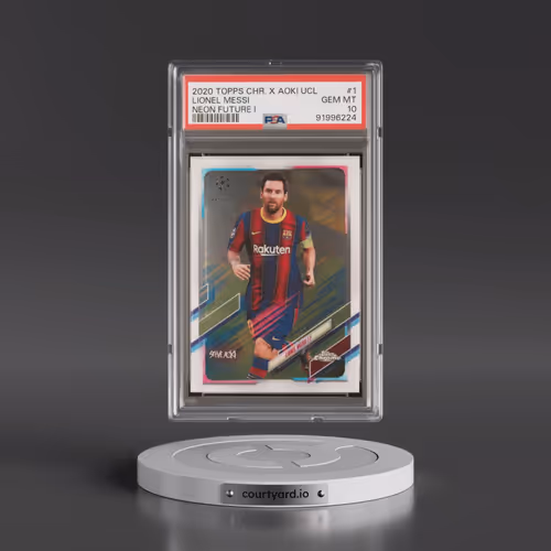 2020 Topps Chrome X Steve Aoki UEFA Champions League Neon Future #1 Lionel Messi - Neon Future I (PS