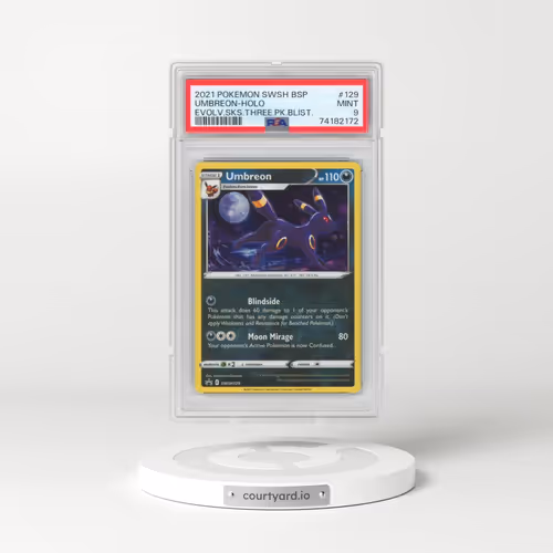 2021 Pokémon Swsh Black Star Promo #129 Umbreon - Holo Evolving Skies Three Pack Blisters (PSA 9 MINT)