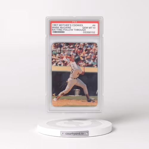 1987 Mother's Cookies Mark McGwire #4 Mark McGwire - Batting Follow Through (PSA 10 GEM MINT)