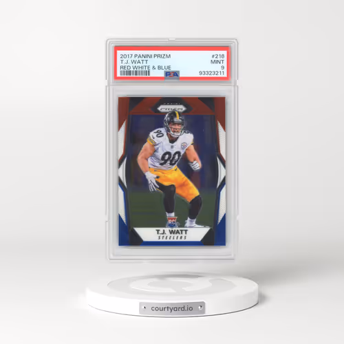2017 Panini Prizm #216 T.J. Watt - Red White & Blue (PSA 9 MINT)