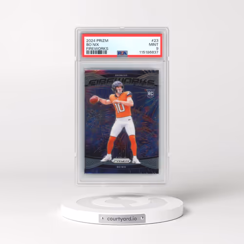 2024 Panini Prizm Fireworks #23 Bo Nix (PSA 9 MINT)