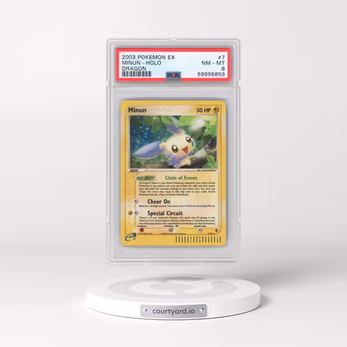 2003 Pokémon EX Dragon #7 Minun - Holo (PSA 8 NM-MT)